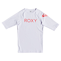 Roxy Youth Girls Funny Waves Short Sleeve Rash Guard - Bright White